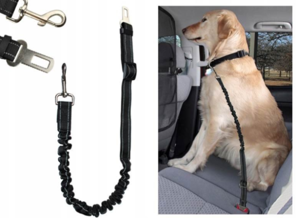 Állítható fekete rugalmas kutyapóráz autóba – biztonságos és kényelmes utazás kedvenceddel (WNDR6230) - Image 2