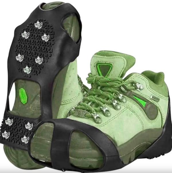 Csúszásgátló, szöges gumitalp-felhúzó – biztonságos téli túrákhoz és jeges terepre (XL 44–47) (WNDR24735)