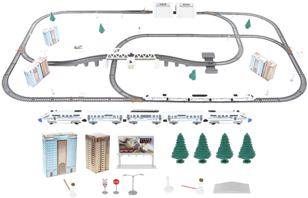 Elemes Pendolino vonatkészlet – 9 méteres pálya, játékvasút gyerekeknek (WNDR9448) - Image 2