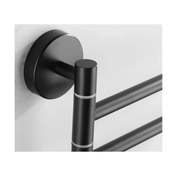 Fekete modern 4-karos fali törölközőtartó – stílusos és praktikus fürdőszobai kiegészítő (WNDR24474) - Image 4