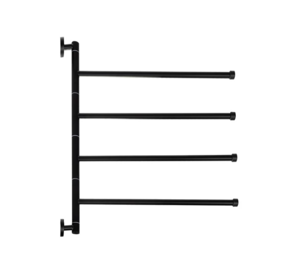 Fekete modern 4-karos fali törölközőtartó – stílusos és praktikus fürdőszobai kiegészítő (WNDR24474) - Image 5