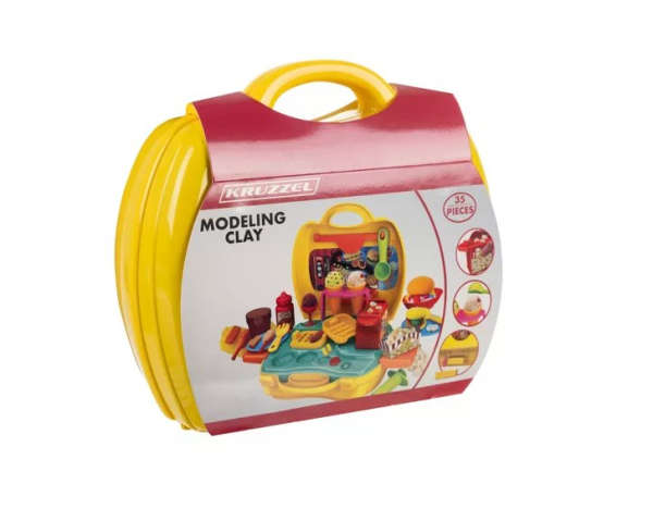 Színes gyurmás bőrönd gyerekeknek – kreatív játszó- és kézműves készlet utazáshoz és otthonra (WNDR23202) - Image 4