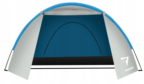 Könnyen felállítható 3 személyes kemping sátor – kék-ezüst, 120 × 220 × 370 cm (WNDR12572) - Image 2