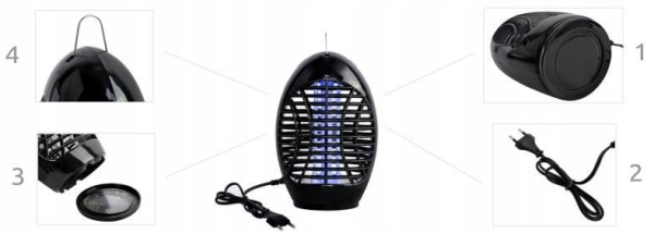 Elektromos rovarirtó lámpa 5W – Szúnyog- és rovarcsapda (WNDR8627) - Image 2