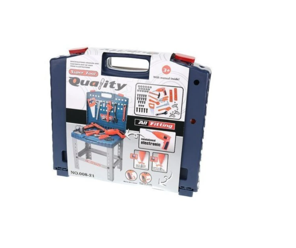 Összecsukható gyerek munkapad játék – 67 részes szerszámkészlet elektromos csavarbehajtóval (WNDR9422) - Image 2