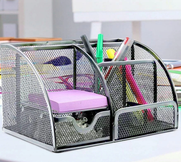 Szürke 7 rekeszes irodai rendező – praktikus asztali tároló (WNDR16111) - Image 6