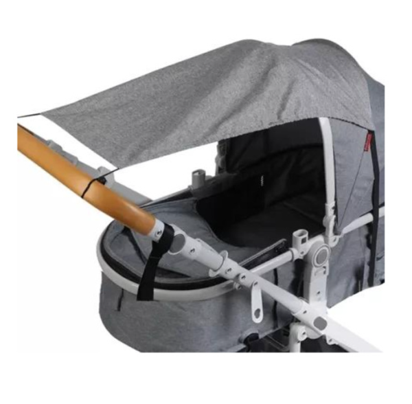 Babakocsi napellenző – vízlepergető, UV-védelemmel, 50 × 36 × 72 cm - szürke (WNDR23975)