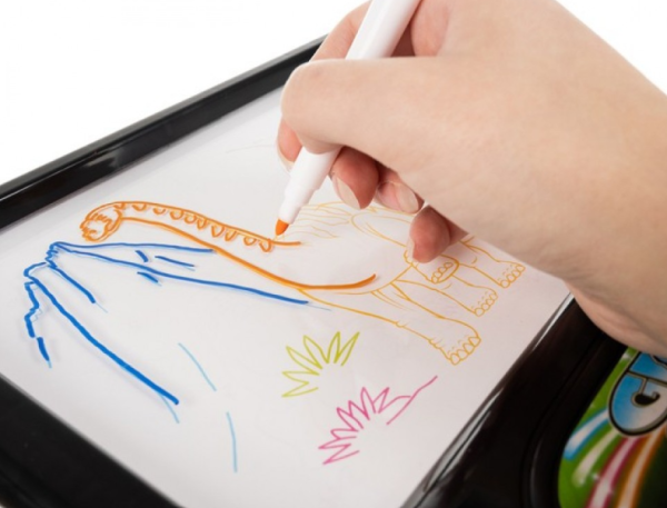 LED világító mágikus rajztábla gyerekeknek – dinoszauruszos kreatív játék (WNDR16949) - Image 3