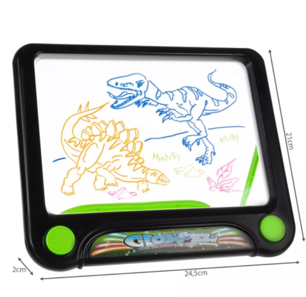 LED világító mágikus rajztábla gyerekeknek – dinoszauruszos kreatív játék (WNDR16949) - Image 8