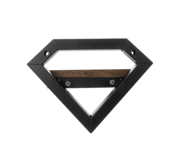 Loft stílusú fali polc fém kerettel és fa polclappal – fekete-barna, növénytartó (19×23×20 cm) (WNDR24253) - Image 5