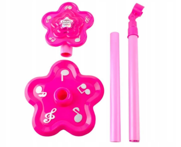 Rózsaszín mikrofon állvánnyal és MP3 lejátszóval – karaoke és éneklés gyerekeknek (WNDR8235) - Image 5