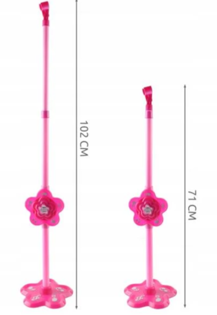 Rózsaszín mikrofon állvánnyal és MP3 lejátszóval – karaoke és éneklés gyerekeknek (WNDR8235) - Image 7