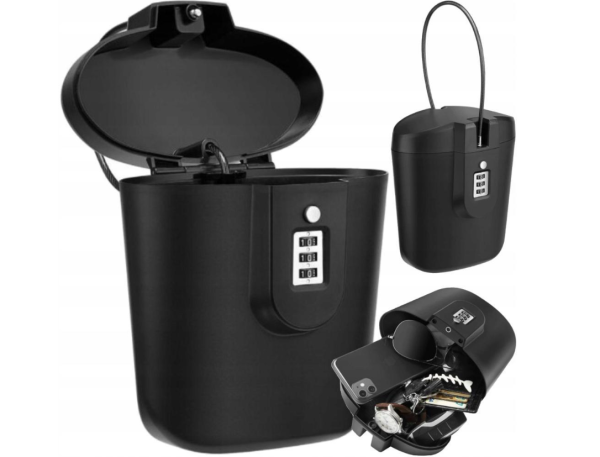 Hordozható kerékpárszéf – 20 cm, kombinációs zárral (WNDR19448)