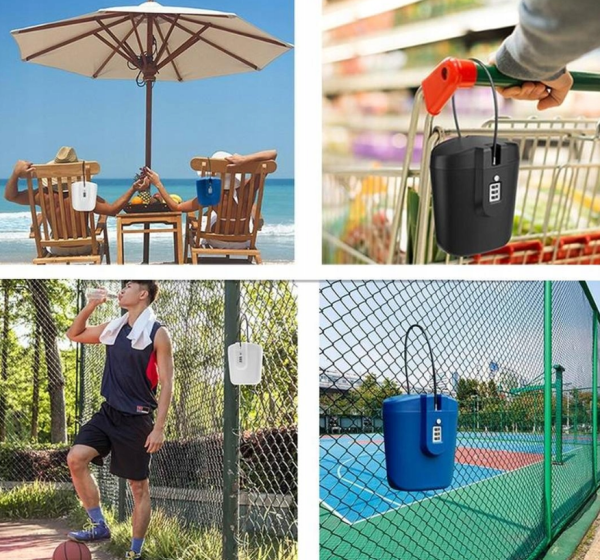 Hordozható kerékpárszéf – 20 cm, kombinációs zárral (WNDR19448) - Image 2