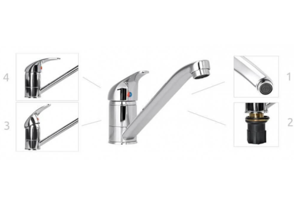 Forgatható konyhai csaptelep – modern és praktikus mosogatóhoz (WNDR8620) - Image 2