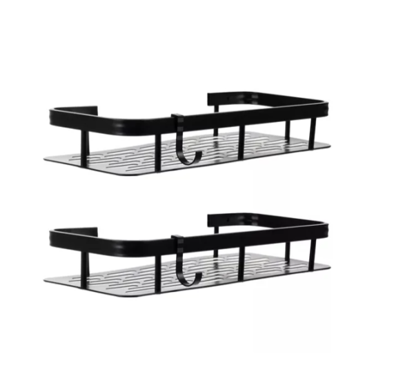 Ruhhy 2 részes rozsdamentes acél fürdőszobai polc szett – 30 × 13 × 5 cm (WNDR23170)