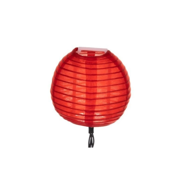 Napelemes színes lampionfüzér – 3 m kültéri dekoráció, 2 világítási mód, IP44 vízálló (WNDR15675) - Image 3