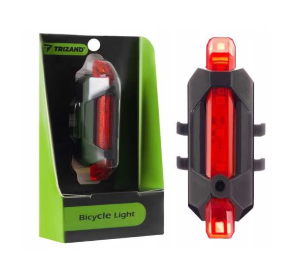 Trizand USB újratölthető kerékpár lámpa – 2 × CREE T6 LED, vízálló, kompakt 7,5 × 3,3 cm, első és hátsó világítás (WNDR18671) - Image 6