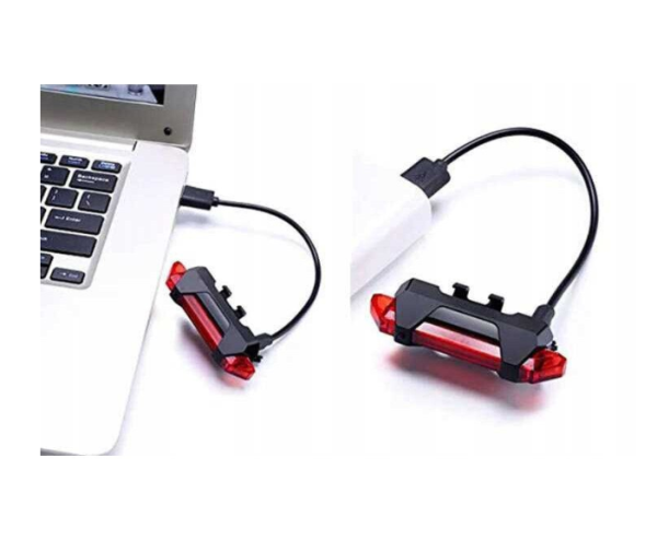 Trizand USB újratölthető kerékpár lámpa – 2 × CREE T6 LED, vízálló, kompakt 7,5 × 3,3 cm, első és hátsó világítás (WNDR18671) - Image 3