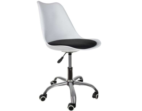 Fehér-fekete irodai forgószék – ergonomikus, állítható kialakítás (WNDR16429) - Image 2