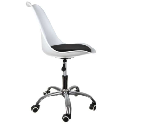 Fehér-fekete irodai forgószék – ergonomikus, állítható kialakítás (WNDR16429) - Image 3
