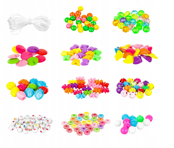 XXL gyöngyszett ékszerkészítéshez – 11 féle gyöngy különböző formákban (WNDR23439) - Image 3