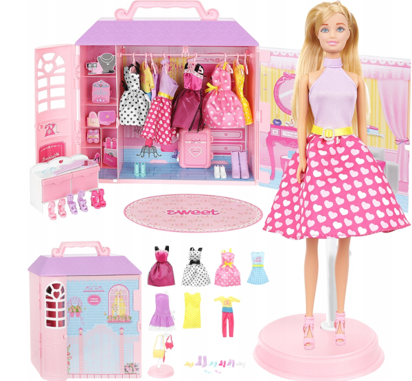 XXL Babaház babával és gardróbbal – Divat játékszett (WNDR10316)