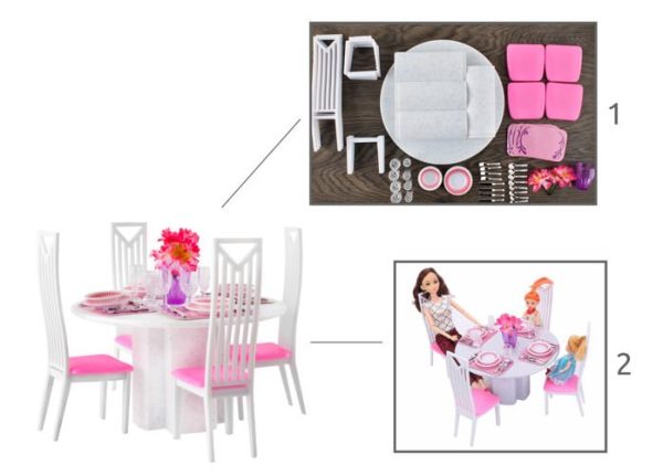 43 részes komplett étkező felszerelés babaházba – rengeteg kiegészítővel (WNDR23446) - Image 7