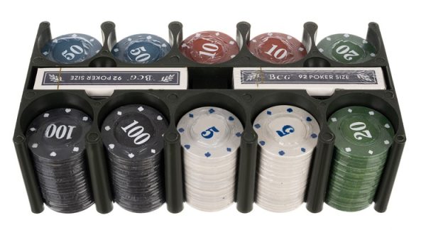Teljes texas holdem póker készlet 2 pakli kártyával, 200 zsetonnal, asztali szőnyeggel (WNDR23539) - Image 4