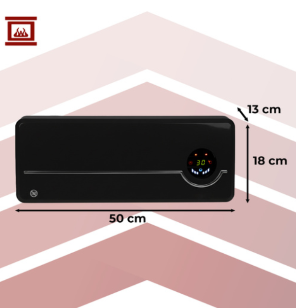 Airo Kaminer légfüggöny fűtés – energiatakarékos, hordozható, elektromos fűtőtest beltéri használatra – fekete (WNDR26388) - Image 3