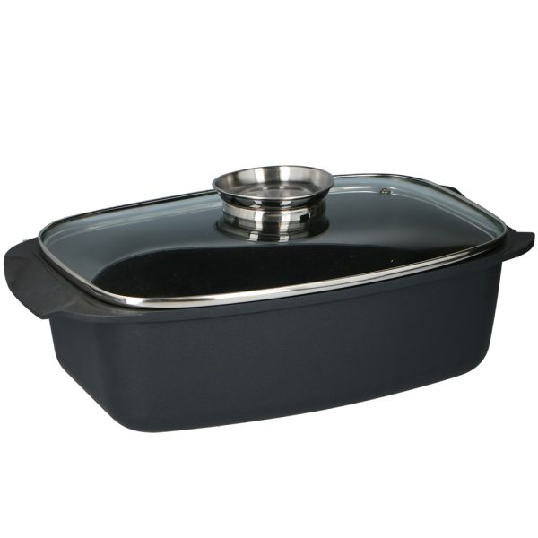 Alpina 5,5 literes pecsenyesütő – acél test, üvegfedővel (EDC) - Image 2