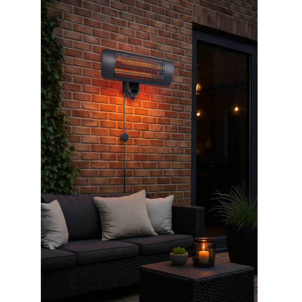 Alpina fali teraszmelegítő – 650–2000 W, infravörös kültéri fűtőtest (EDC)