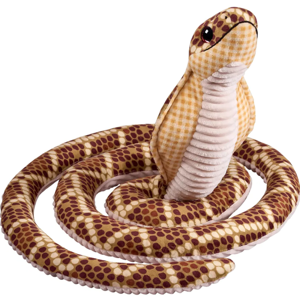 Bauer Óriás plüss kobra – 150 cm-es puha kígyófigura, valósághű mintázattal és részletekkel (EDC)