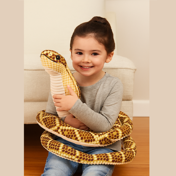 Bauer Óriás plüss kobra – 150 cm-es puha kígyófigura, valósághű mintázattal és részletekkel (EDC) - Image 2