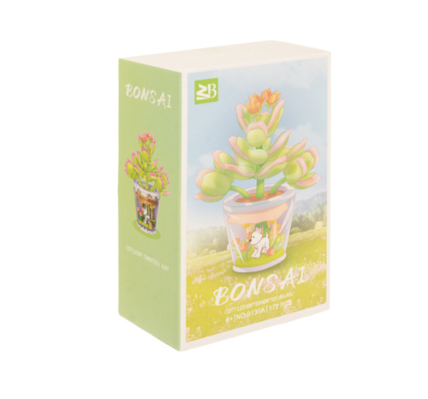 Kreatív 3D virág építőkocka készlet gyerekeknek – 172 darabos színes DIY játék, virágcsokor cserépben (WNDR26459) - Image 3