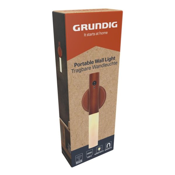 Grundig újratölthető LED fa fali lámpa mozgásérzékelővel – hordozható, mágneses rögzítéssel (EDC)