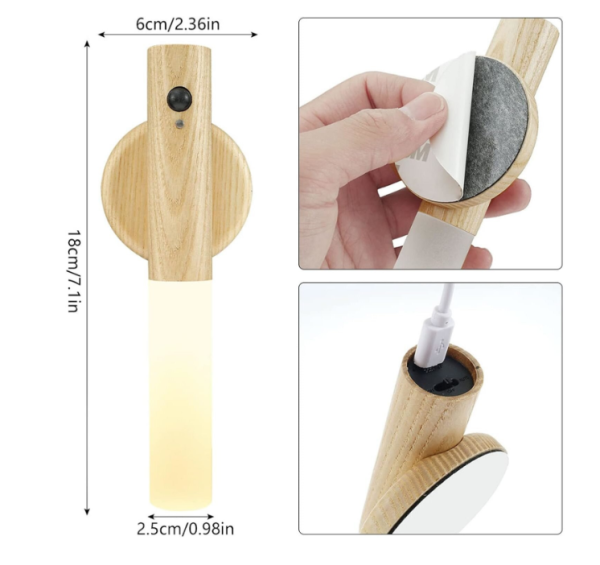 Grundig újratölthető LED fa fali lámpa mozgásérzékelővel – hordozható, mágneses rögzítéssel (EDC) - Image 6