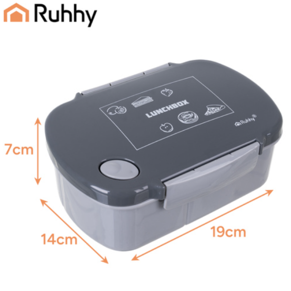 Szürke szivárgásmentes uzsonnásdoboz – 800 ml-es ételhordó doboz munkába, iskolába vagy útra (WNDR26169) - Image 10