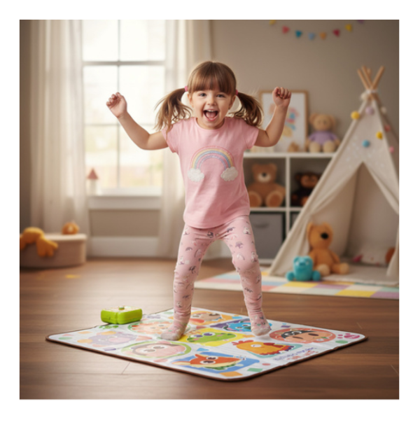 Interaktív zenélő táncszőnyeg gyerekeknek – színes állatos motívumokkal, fény- és hanghatásokkal, 82×65 cm (WNDR26547) - Image 2
