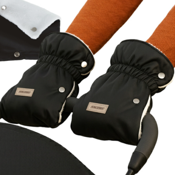 Kruzzel babakocsi kézmelegítő kesztyű szett – 2 darabos puha plüss belsővel fekete színben (WNDR25814)