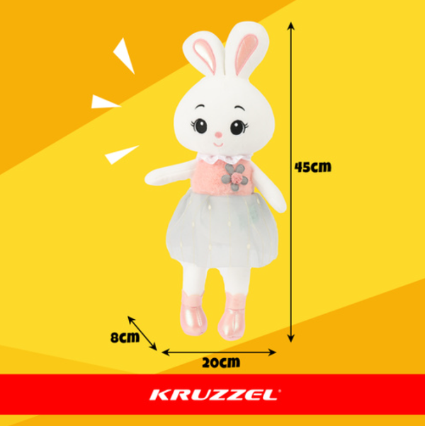 Kruzzel extra puha ölelnivaló nyuszi plüss – 45 cm-es plüssjáték gyerekeknek (WNDR26761) - Image 5