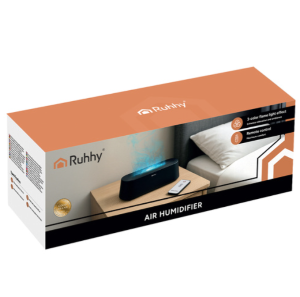 Ruhhy 250 ml lánghatású aromaterápiás légpárásító – ultrahangos illóolaj diffúzor LED fénnyel (WNDR26328) - Image 8