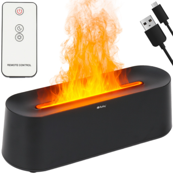 Ruhhy 250 ml lánghatású aromaterápiás légpárásító – ultrahangos illóolaj diffúzor LED fénnyel (WNDR26328)