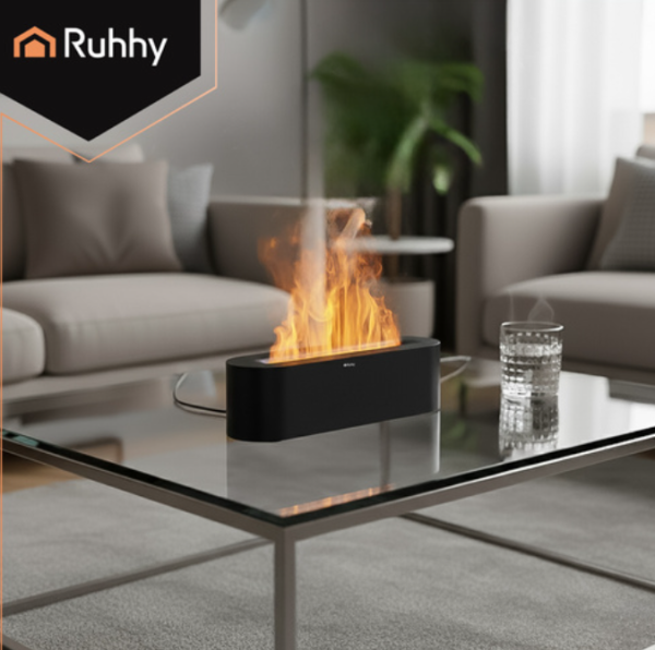 Ruhhy 250 ml lánghatású aromaterápiás légpárásító – ultrahangos illóolaj diffúzor LED fénnyel (WNDR26328) - Image 4