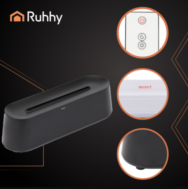 Ruhhy 250 ml lánghatású aromaterápiás légpárásító – ultrahangos illóolaj diffúzor LED fénnyel (WNDR26328) - Image 5