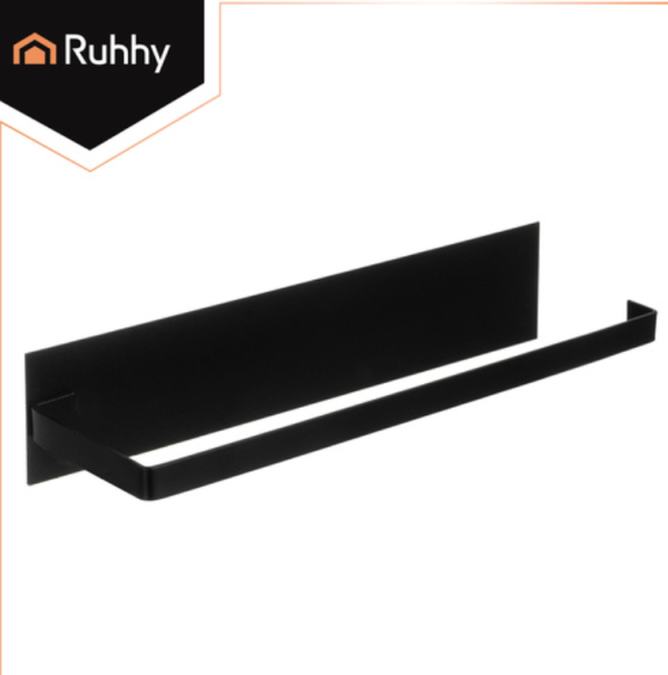 Ruhhy fekete fém papírtörlő tartó – 25 cm-es akasztós konyhai és fürdőszobai tekercstartó (WNDR26798) - Image 3