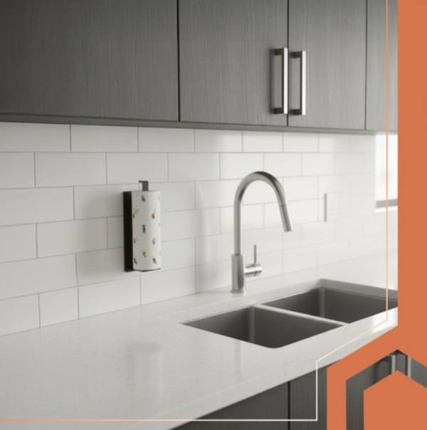 Ruhhy fekete fém papírtörlő tartó – 25 cm-es akasztós konyhai és fürdőszobai tekercstartó (WNDR26798) - Image 4