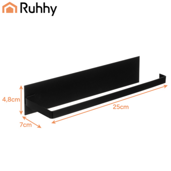 Ruhhy fekete fém papírtörlő tartó – 25 cm-es akasztós konyhai és fürdőszobai tekercstartó (WNDR26798) - Image 6