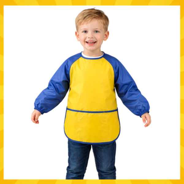 Kruzzel gyerek festőkötény tépőzárral – M méretű, vízlepergető köpeny kreatív rajzoláshoz és kézműveskedéshez (WNDR26179) - Image 6