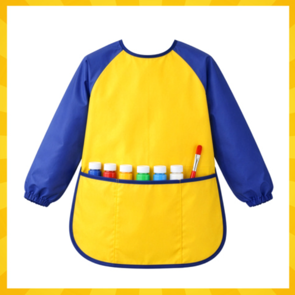 Kruzzel gyerek festőkötény tépőzárral – M méretű, vízlepergető köpeny kreatív rajzoláshoz és kézműveskedéshez (WNDR26179) - Image 10